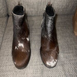 Myra Bag Brown and White Ankle Boots